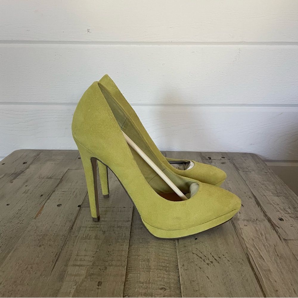ASOS Lime Green Suede Pointed Toe High Heel Shoes Size 6 - Picture 11 of 13